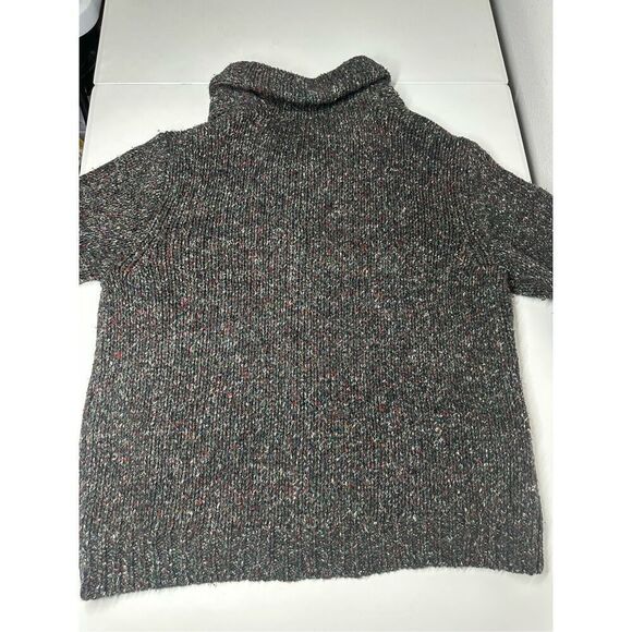 RALPH LAUREN Knit Mens Cardigan Shawl 1930s Marled Shawl Grey Wool Silk XL - Picture 9 of 13